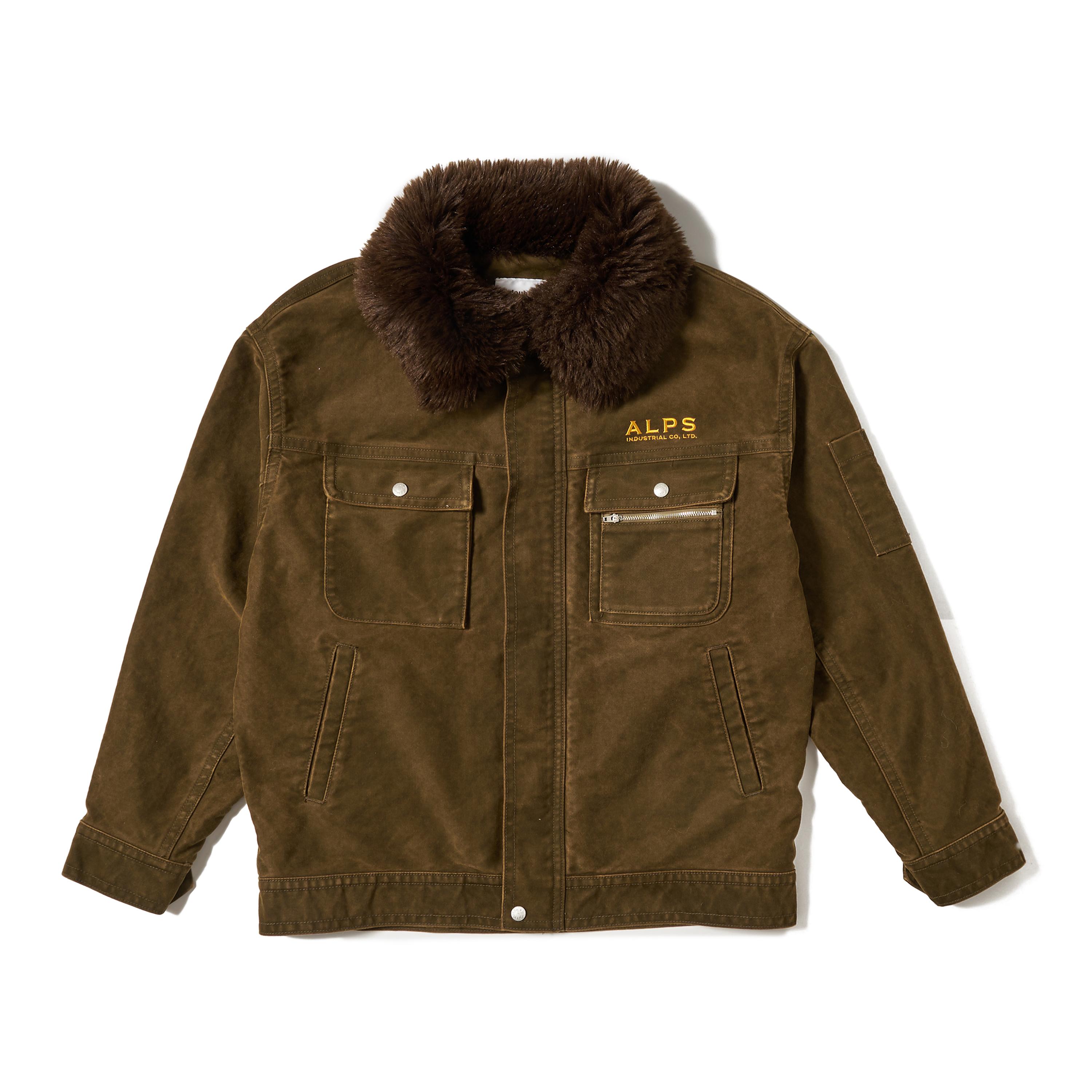 FUR-COLLAR WORKERS JACKET - KHAKI
