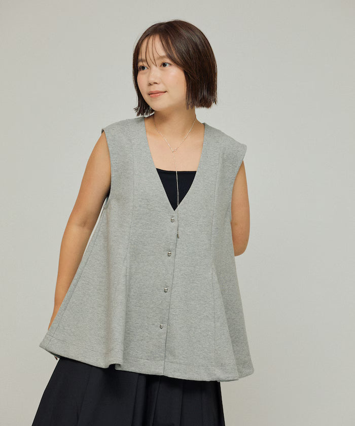 Cardboard Peplum V-Neck Vest