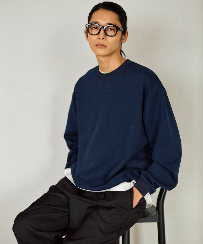 <New Color Added> Side Pocket Spindle Cardboard Crew Neck Sweatshirt