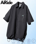 Limited Release AiRide Air Ride Relax Fit Mixed Material Pocket Seersucker Shirt Quick Dry Moisture Wicking UV Cut - Charcoal Gray