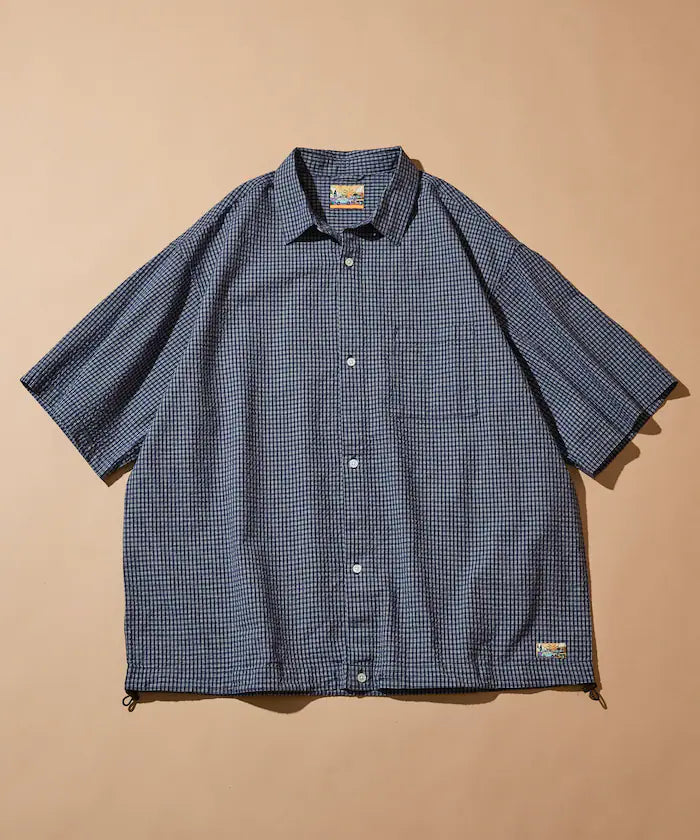 FREAK'S STORE for BEACH & FES Seersucker Spindle Regular Collar Short Sleeve Shirt
