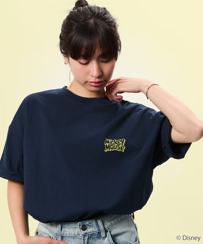 Limited Edition DISNEY Mickey Mouse Monochrome Back Print Crew Neck T-Shirt