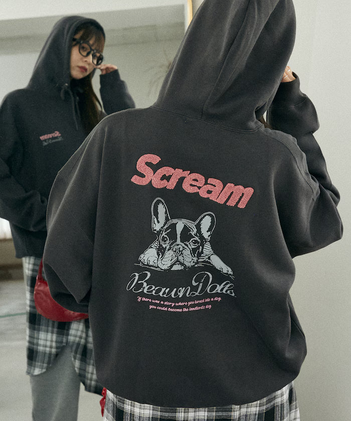 Sagara Embroidery French Bulldog Fleece-Lined Hoodie Limited Edition