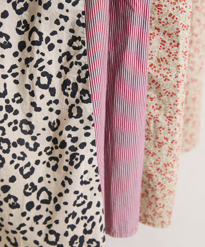 Flower & Check Docking Skirt