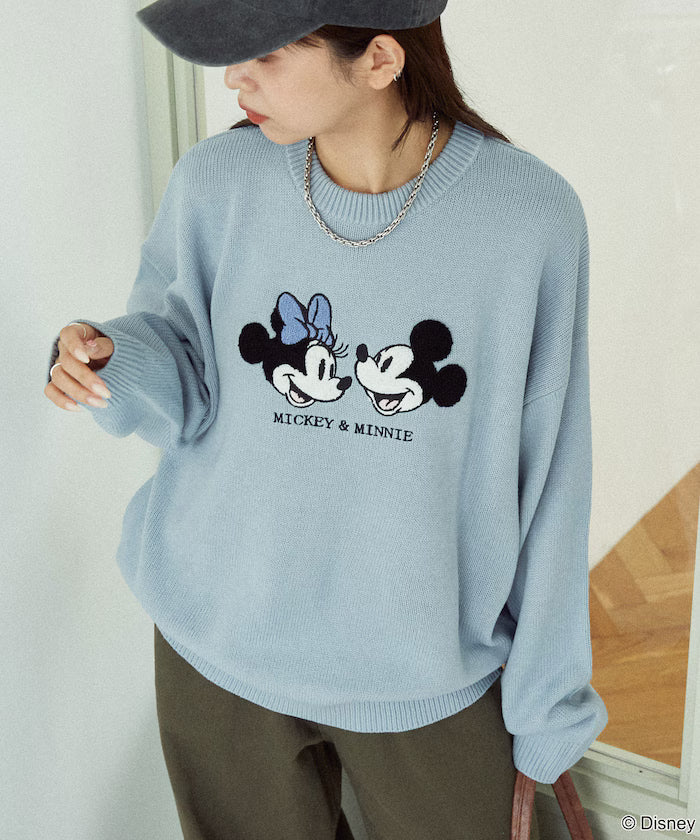 Mickey Mouse & Minnie Mouse/Mickey Mouse & Minnie Mouse/Sagara Embroidery Oversized Knit Limited Edition