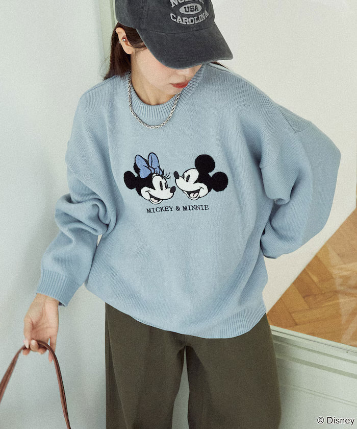 Mickey Mouse & Minnie Mouse/Mickey Mouse & Minnie Mouse/Sagara Embroidery Oversized Knit Limited Edition