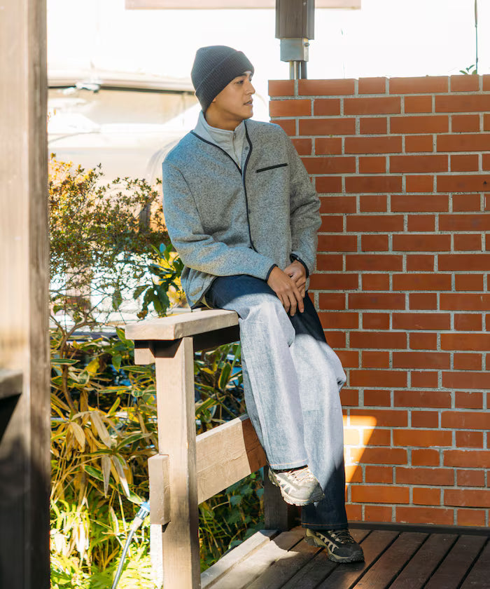 Relaxed Fit Knit Fleece Cardigan