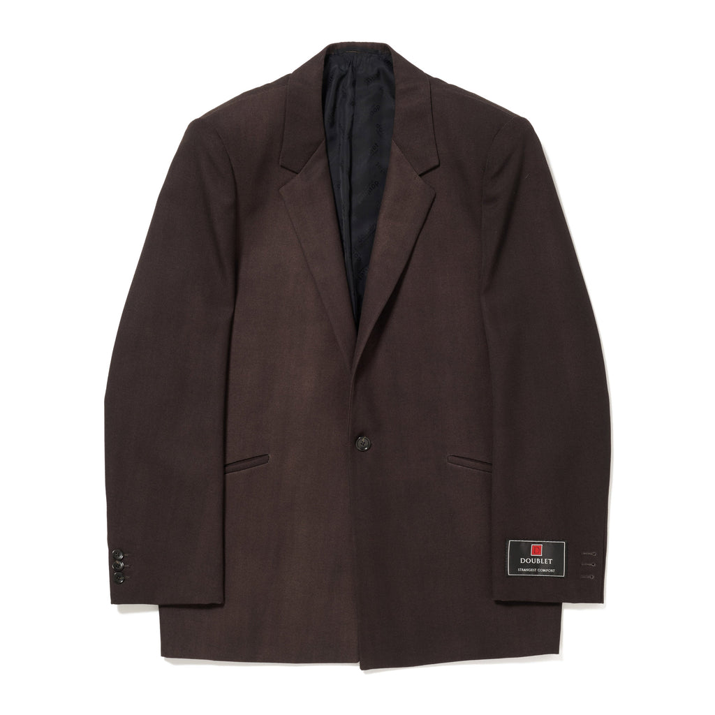 FADED SPRAY-DYE TAILORED JACKET - BROWN