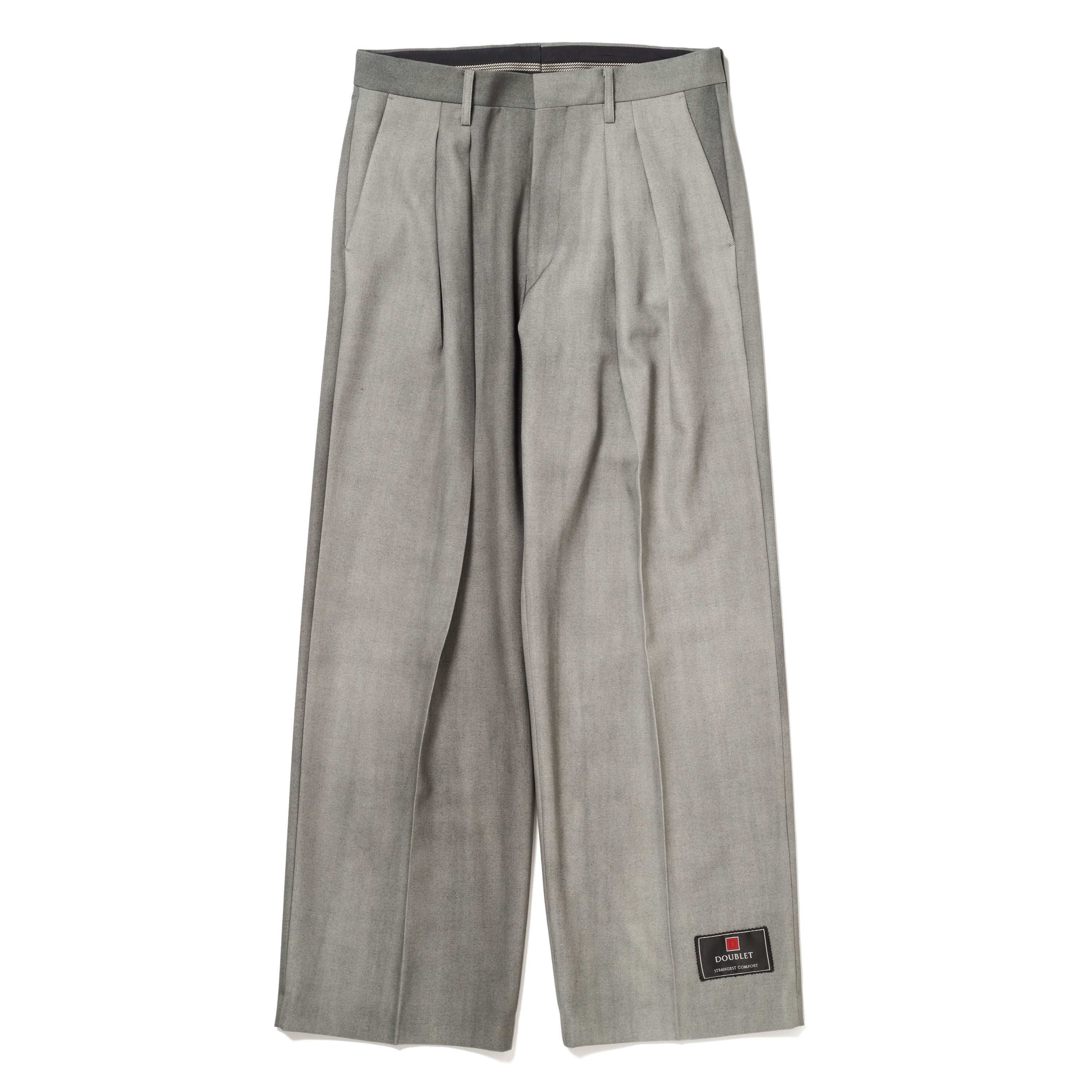 FADED SPRAY-DYE WIDE TROUSER - GREY