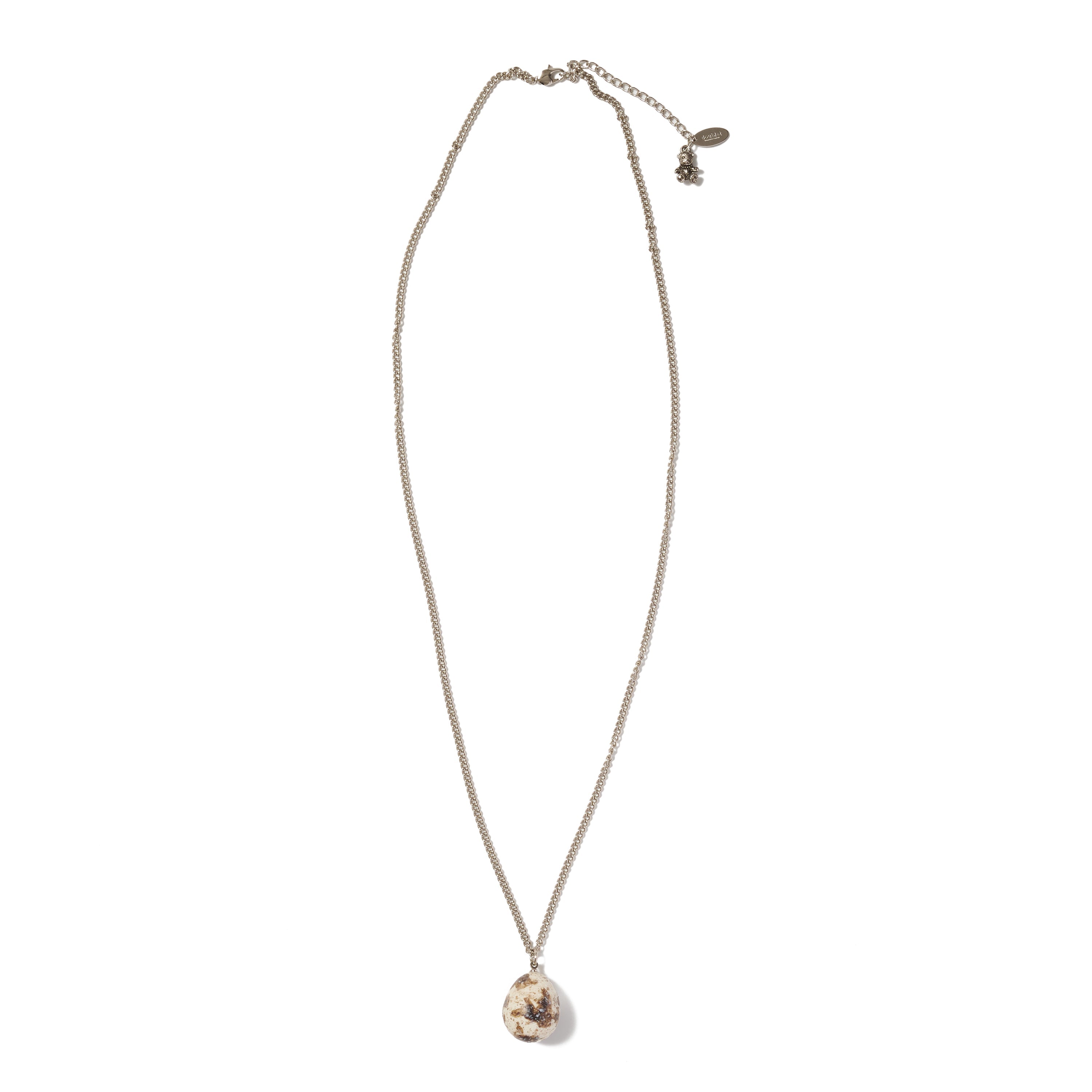 FOOD SAMPLE CHAIN NECKLACE - EGG SILVER