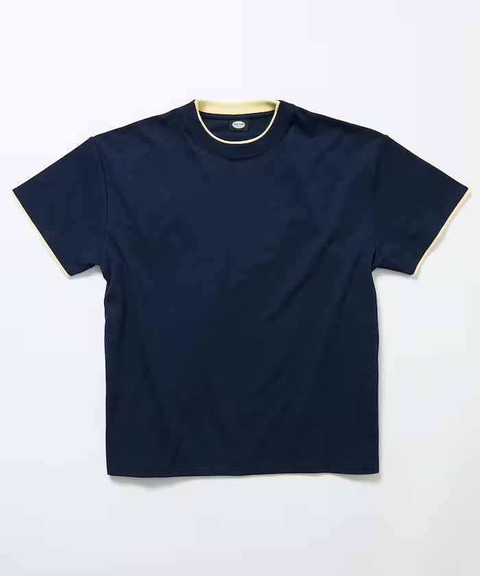 Limited Edition Relaxed Fit Color Block Fake Layered Crew Neck T-Shirt