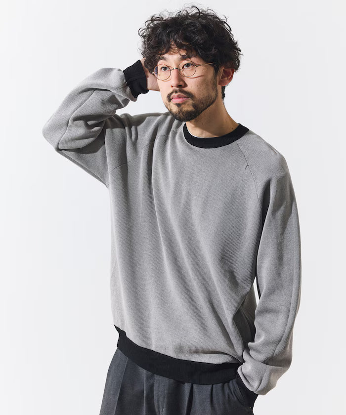 Cool Touch W Face Color Block Crew Neck Knit