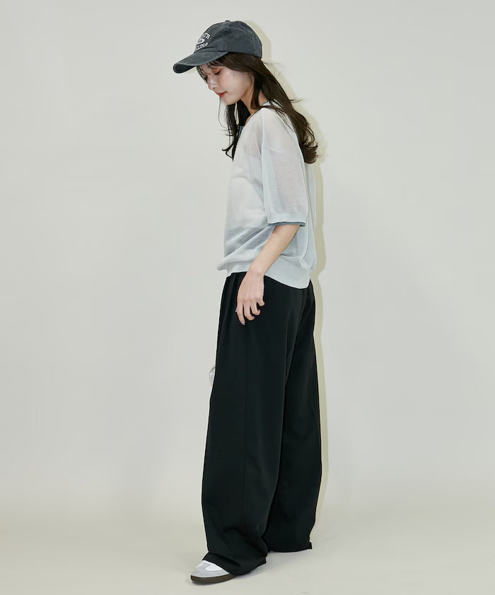 Washable linen color block henley neck knit top limited release