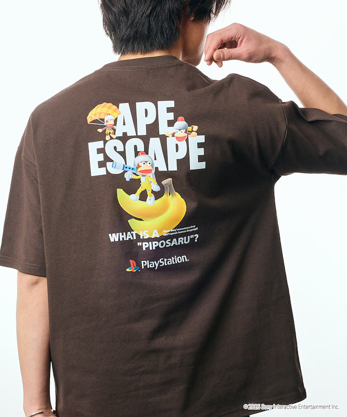 Big Silhouette Back Print Crew Neck T-Shirt/PlayStation Ape Escape 【Limited Edition】