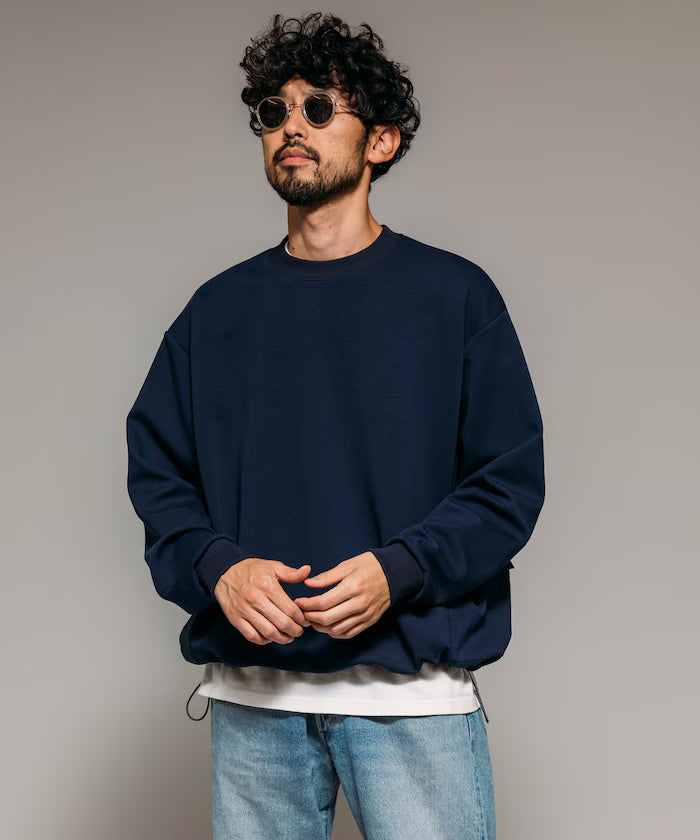 <New Color Added> Side Pocket Spindle Cardboard Crew Neck Sweatshirt