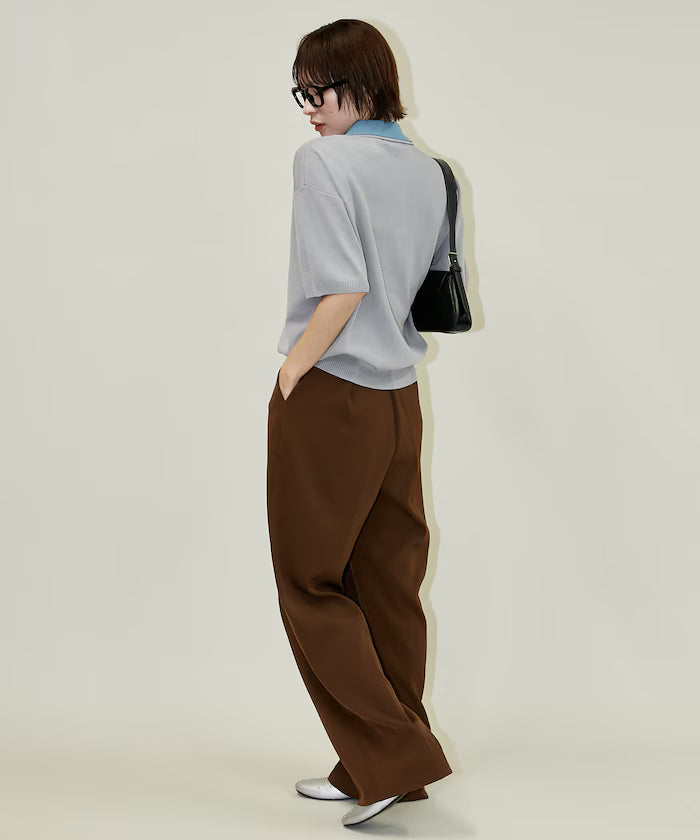 Color Scheme 2-Panel Collar Short Sleeve Knit Polo Shirt Limited Edition