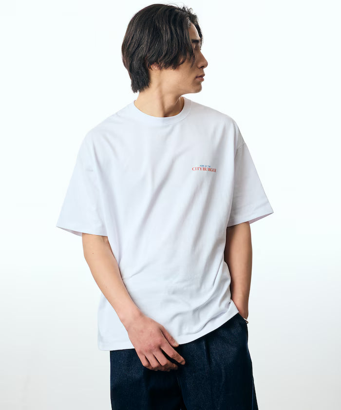 Big Silhouette Back Print Crew Neck T-Shirt / City Burger 【Limited Release】