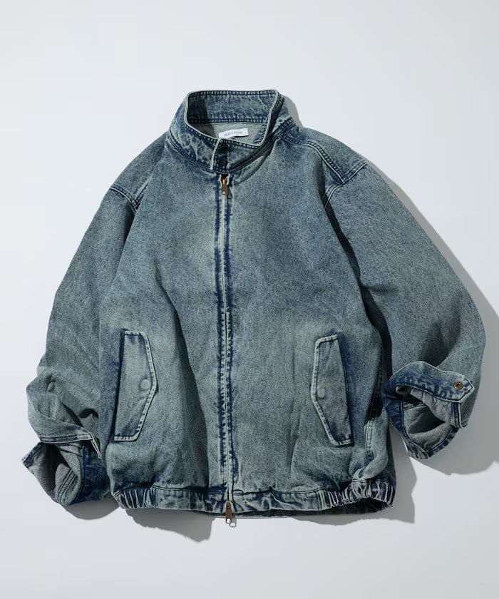 Relaxed Fit Harrington Denim Jacket