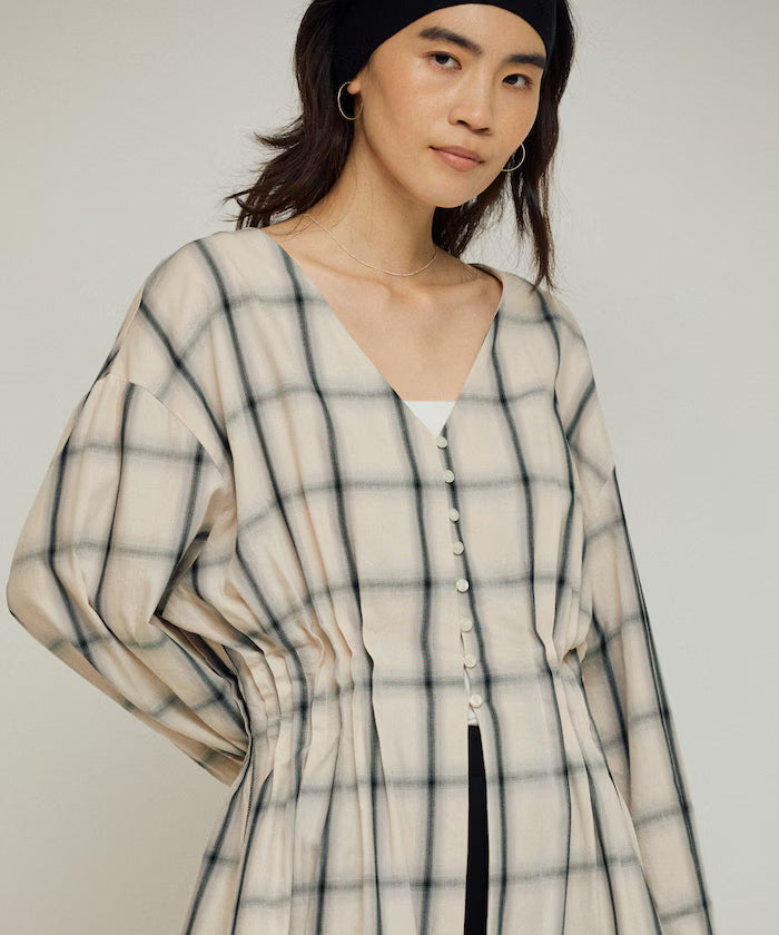 Ombre Check Tuck Shirt / Tunic