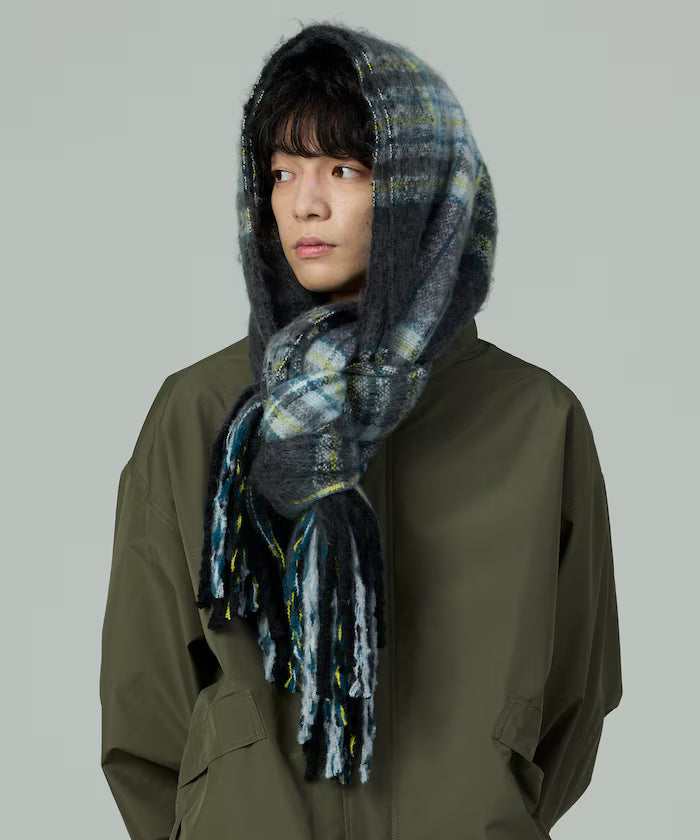 Checkered Volume Scarf - Black