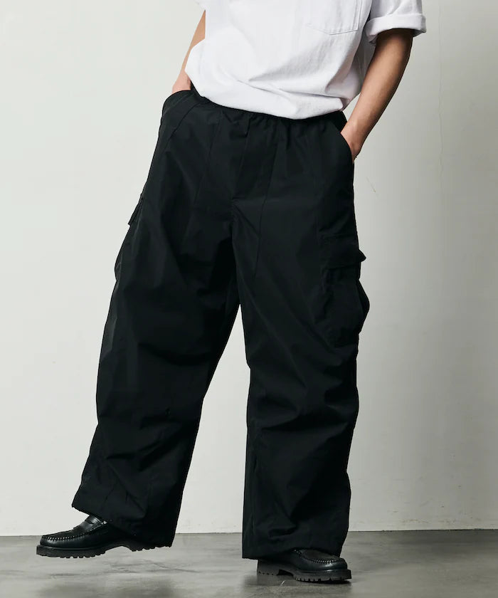 Quick Dry Fabric Wide Silhouette Poly Ripstop Cargo Pants/UV Cut/Quick Dry 【Limited Release】