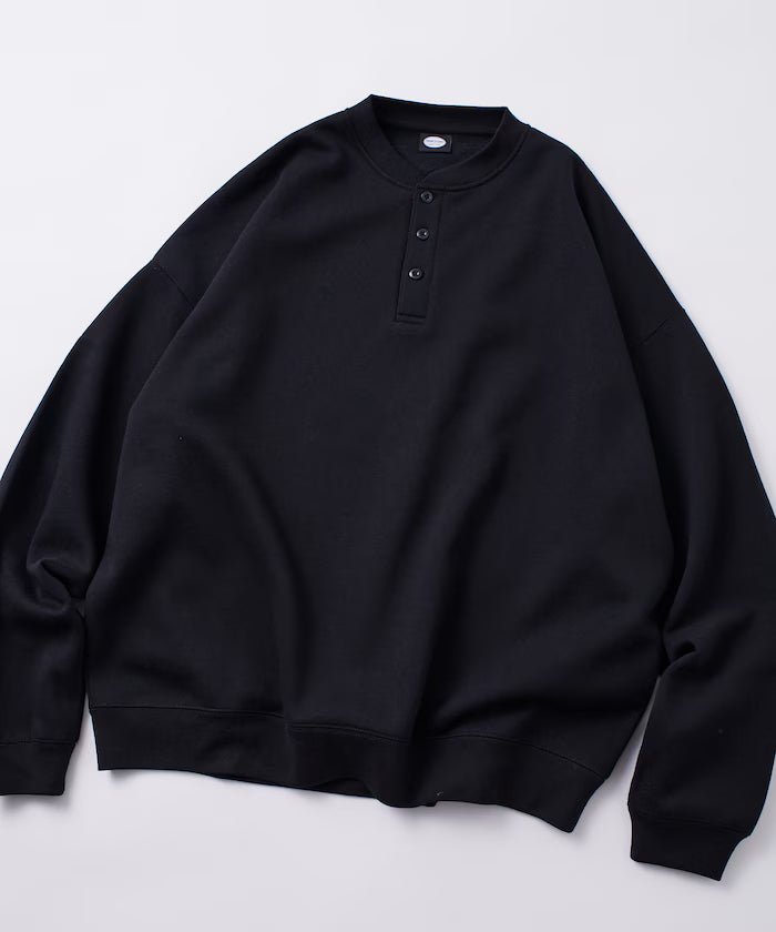 Big Silhouette Henley Neck Sweat Pullover [Limited Edition]