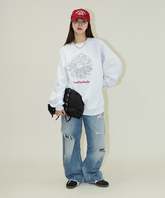 LOVE POP STUDIO FLOWER EMBROIDERY SWEAT【Limited Edition】
