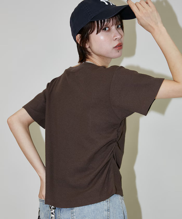 Light Waffle Waist Shirring T-Shirt Limited Edition