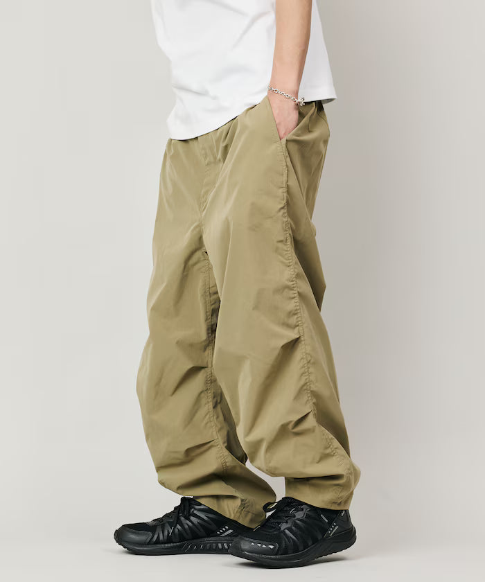Quick Dry Fabric Wide Silhouette Poly Rip Cross Military Circus Pants/UV Cut/Quick Dry 【Limited Edition】