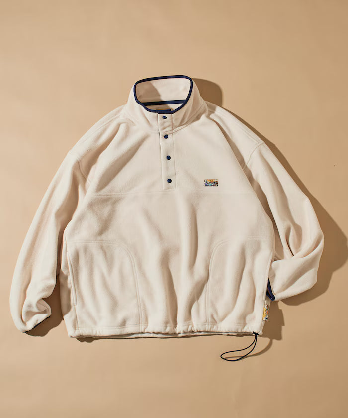 Big Silhouette One Point Logo Fleece Snap Button Spindle Pullover