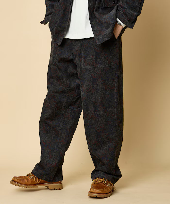 Wide Straight Silhouette All-Over Print Light Corduroy Easy Pants [Compatible with Set Up]