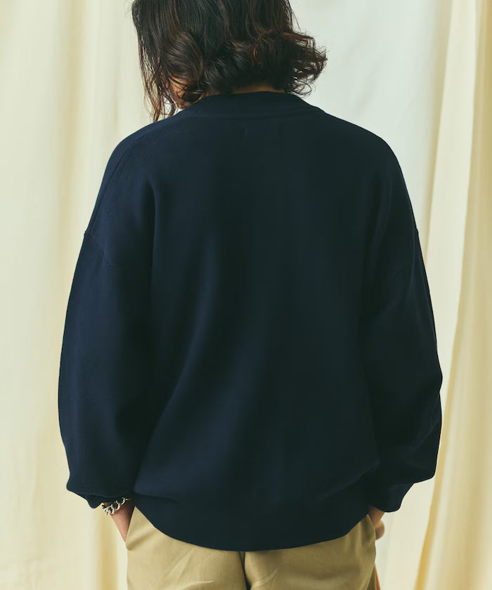 Relax Fit Relax Fit Sweat-like Knit Crew Neck Snap Cardigan [Limited Edition]