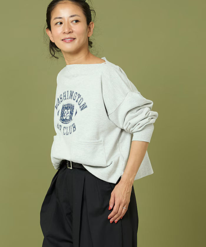 Boat Neck Short Sweatshirt