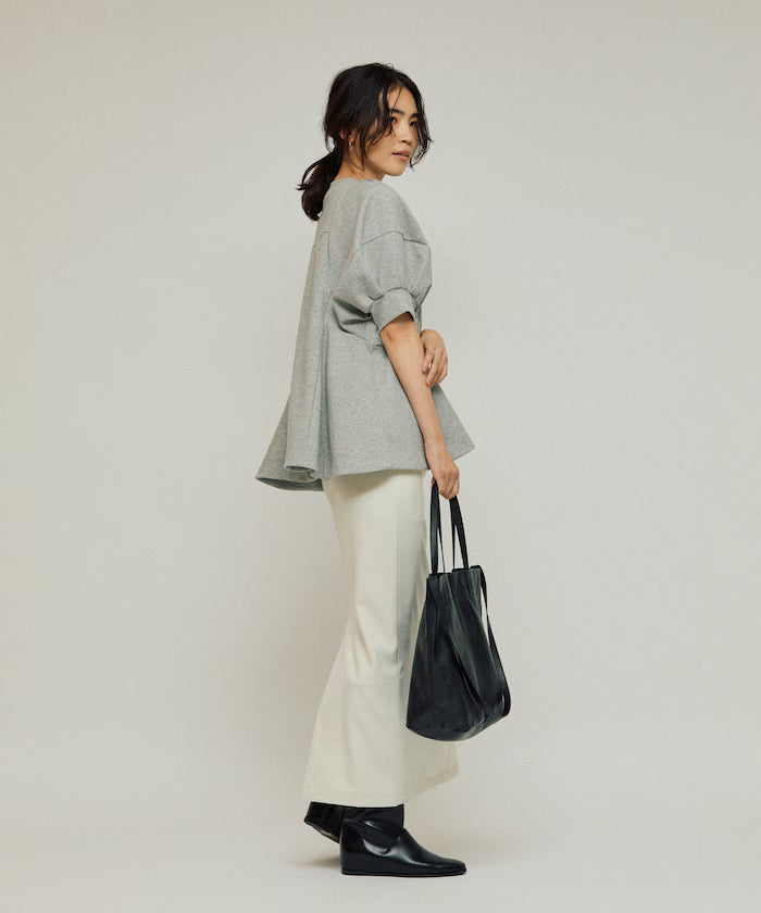 Cardigan with Peplum and Puff Sleeves