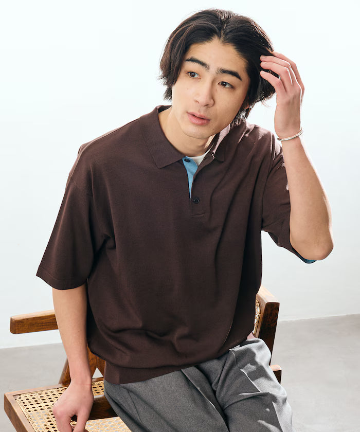 Relax Fit Relax Fit Cool Touch Color Block Knit Polo Shirt [Limited Edition]