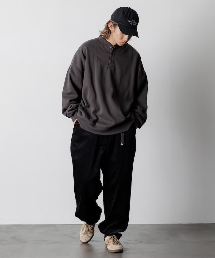 Big Silhouette Henley Neck Sweat Pullover [Limited Edition]