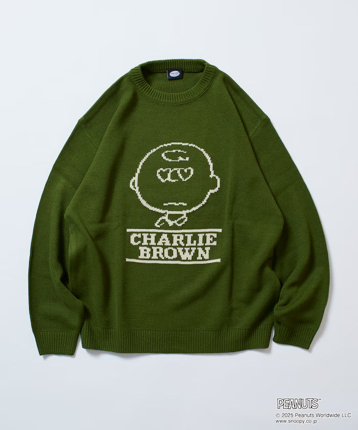 PEANUTS/Peanuts Exclusive Relaxed Fit Jacquard Crewneck Knit / Charlie Brown [Limited Edition]