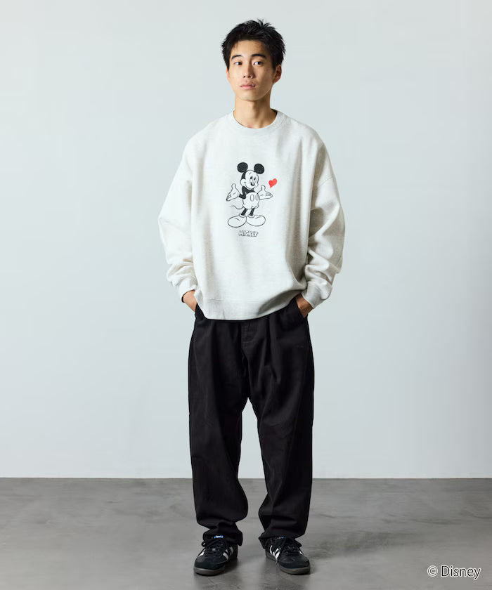 DISNEY/Mickey Mouse/Custom Crew Neck Printed Sweatshirt/Heart [Limited Edition]