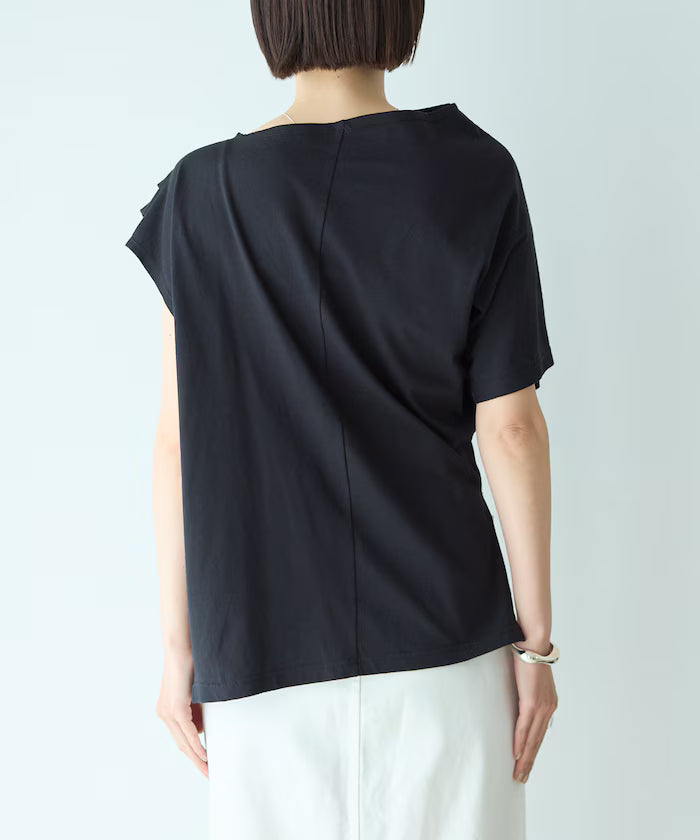 Organic Cotton Asymmetrical Draped Top