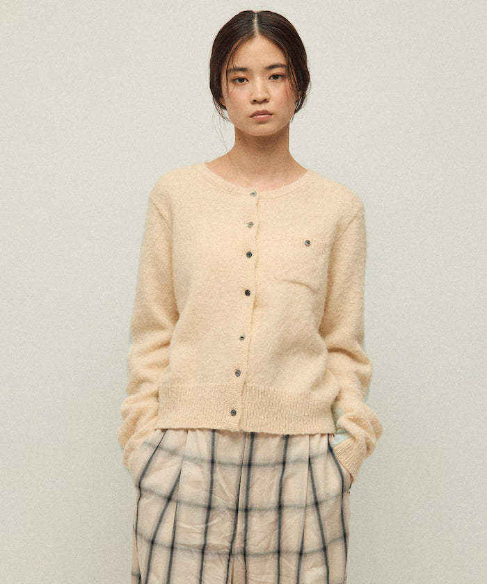 Alpaca Blend Bicolor Knit Cardigan