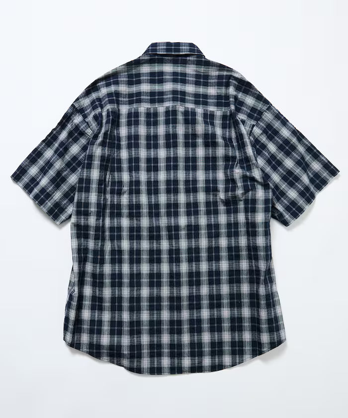Relax Fit Regular Collar Sheer Seersucker Short Sleeve Shirt 【Limited Edition】