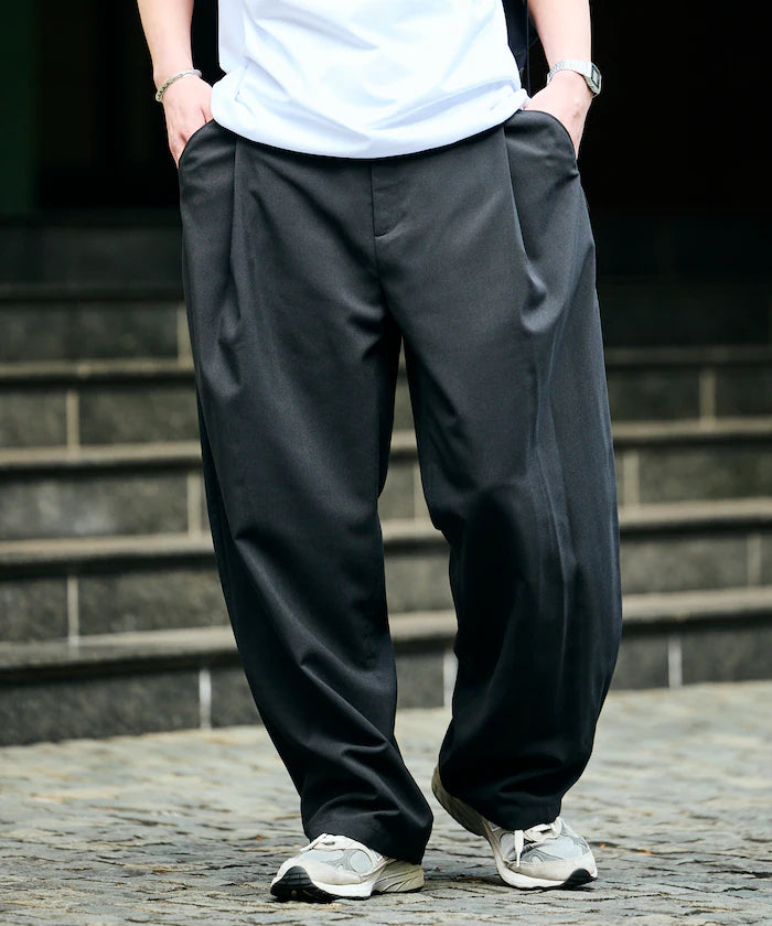 AiRide/Wide Silhouette Pocketable Tuck Slacks Pants/Quick-dry/UV Cut [Limited Edition]