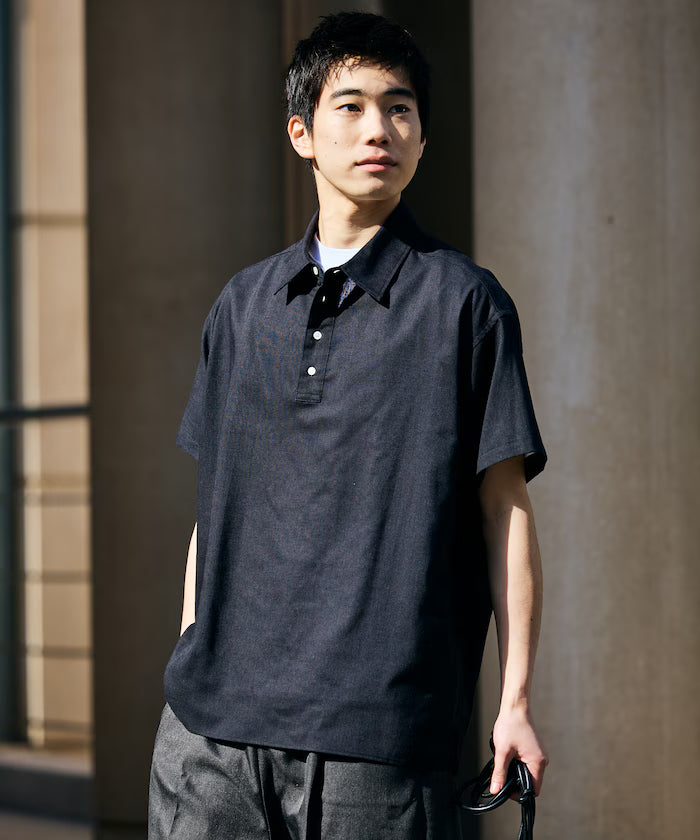 Relax Fit Relax Fit Linen Mix Polo Collar Shirt [Limited Edition]