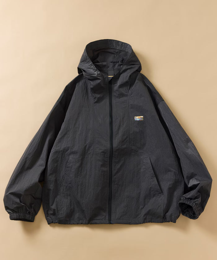 Outdoor Ripstop Nylon One Point Logo Zip-Up Parker Shorts Bag 3P Set