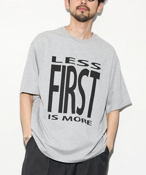 6 Ounce Front Logo Print Crew Neck T-Shirt / Print T-Shirt PRINT BIG FIRST - Gray