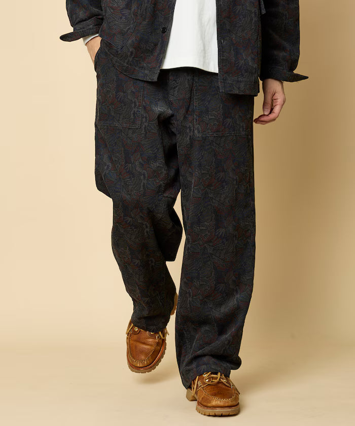 Wide Straight Silhouette All-Over Print Light Corduroy Easy Pants [Compatible with Set Up]