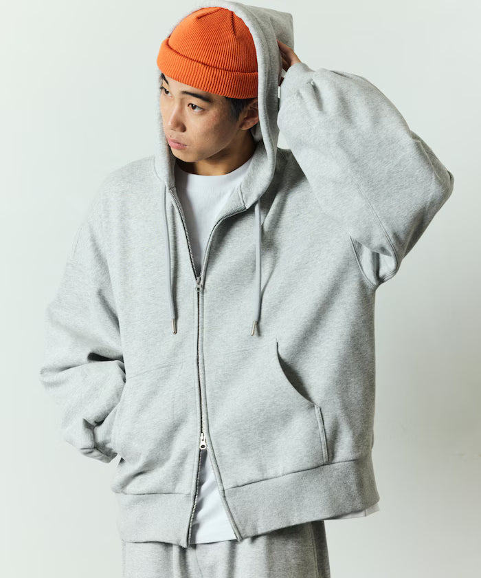 Relaxed Fit Bonding Zip-Up Parker [Limited Edition] - Ash Gray