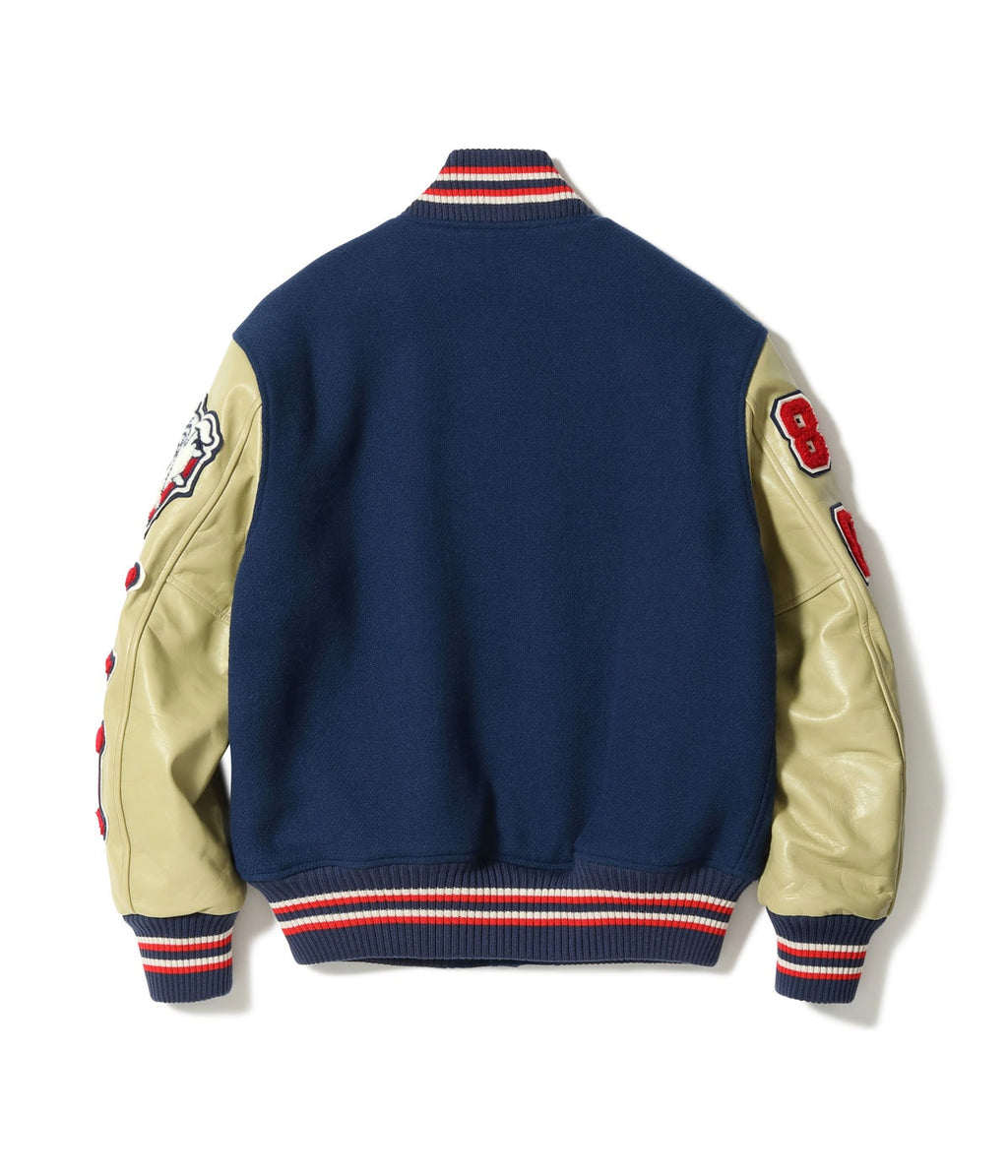 30oz. WOOL MELTON AWARD JACKET “BULLDOGS” (NAVY)