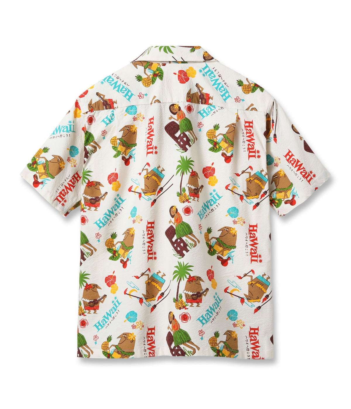 Cotton Seersucker Open Shirt “Trip To Hawaii”