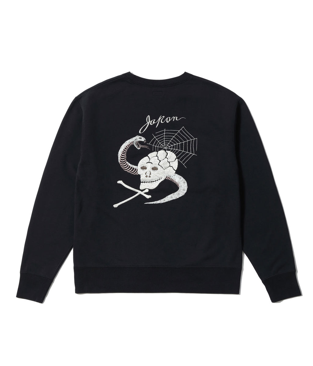 SUKA CREW SWEAT EMBROIDERED “SKULL & SNAKE”